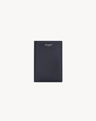 Saint Laurent Paris passport holder in smooth leather in Blue