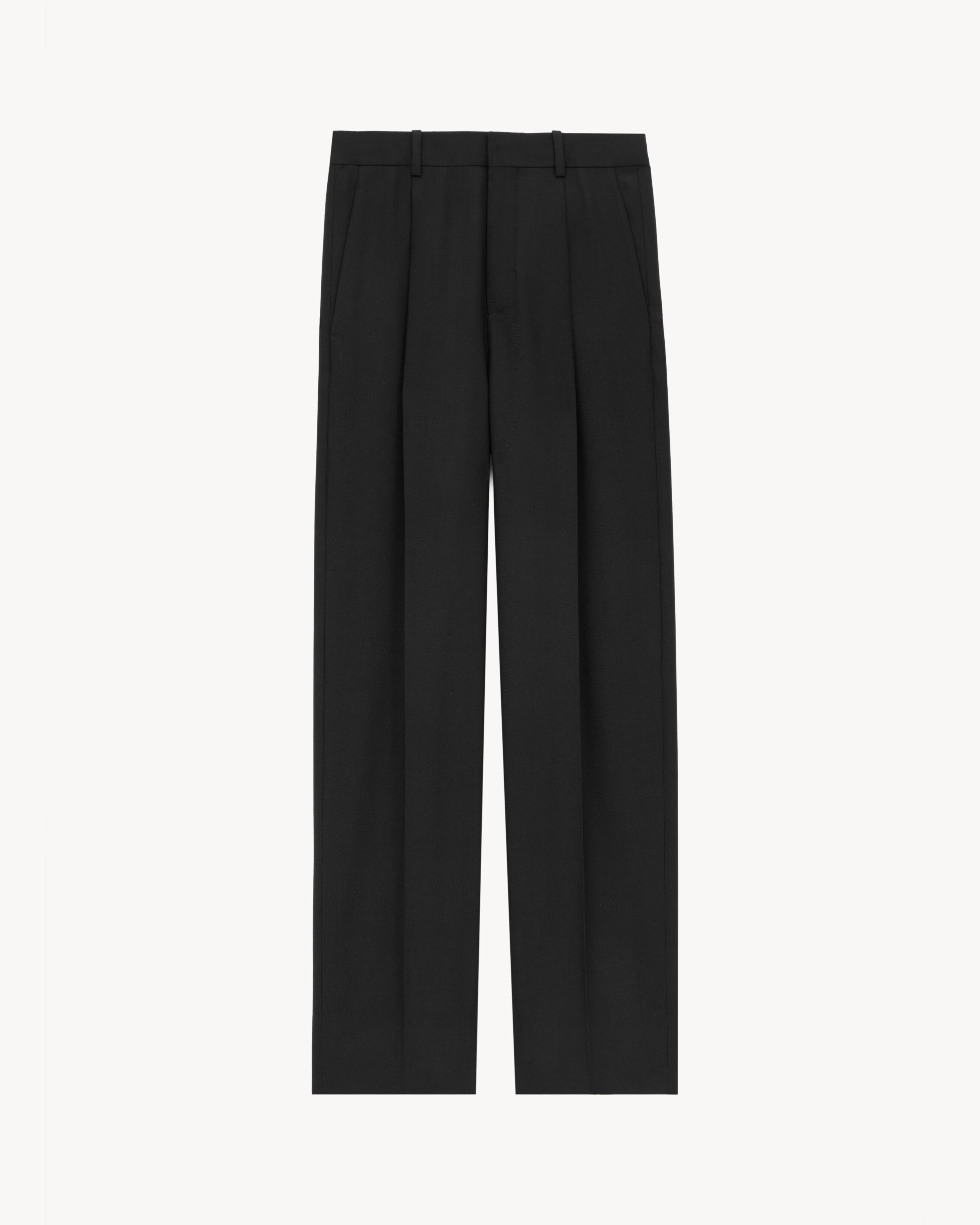 high-waisted pants in wool chiné