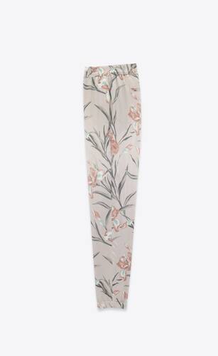 relaxed pants in floral satin 