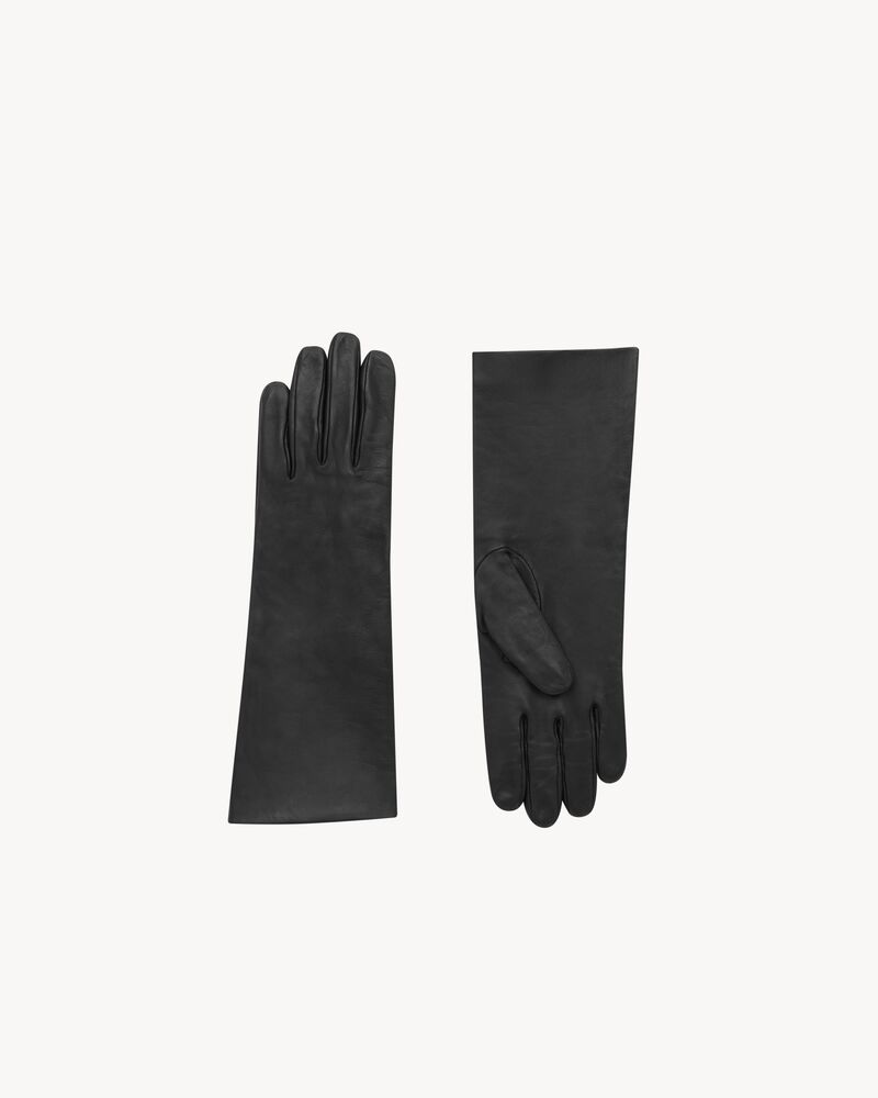 CASSANDRE LONG GLOVES IN LEATHER AND SILK