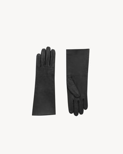 手袋 Saint Laurent GLOVE (7603413YO68 1080) CASSANDRE short gloves in lambskin and cashmere | Saint