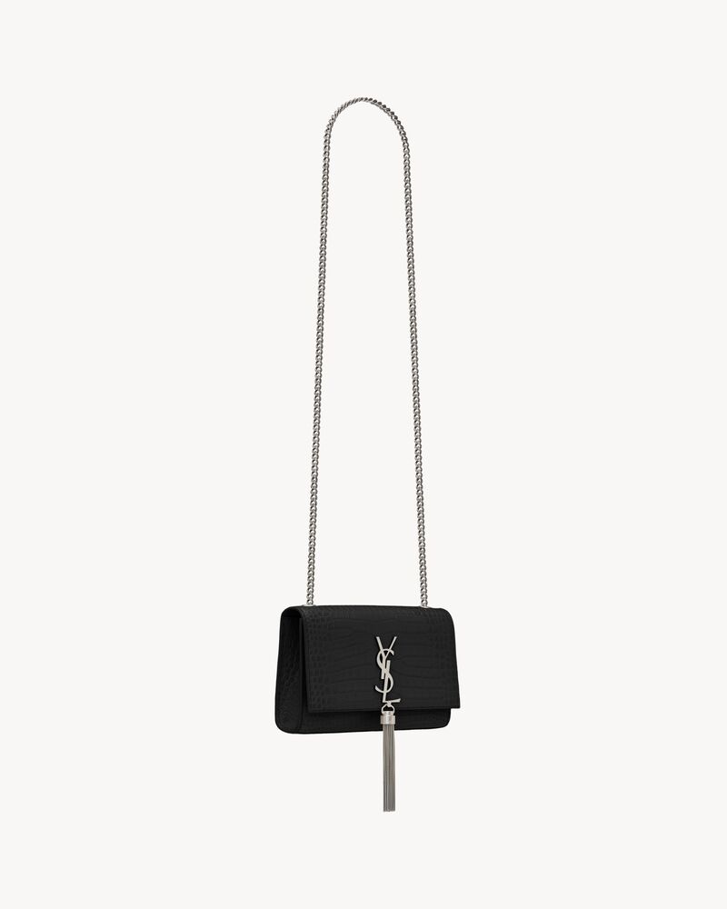 SMALL KATE TASSEL IN CROCODILE-EMBOSSED LEATHER, Saint Laurent