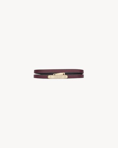 DOUBLE-WRAP BRACELET IN LEATHER AND METAL | Saint Laurent