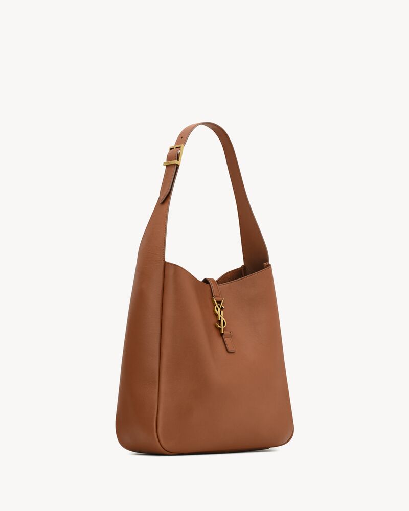 LE 5 À 7 supple LARGE in grained leather in Brown | Saint Laurent