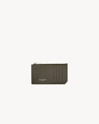 SAINT LAURENT PARIS FRAGMENTS zip card case in smooth leather