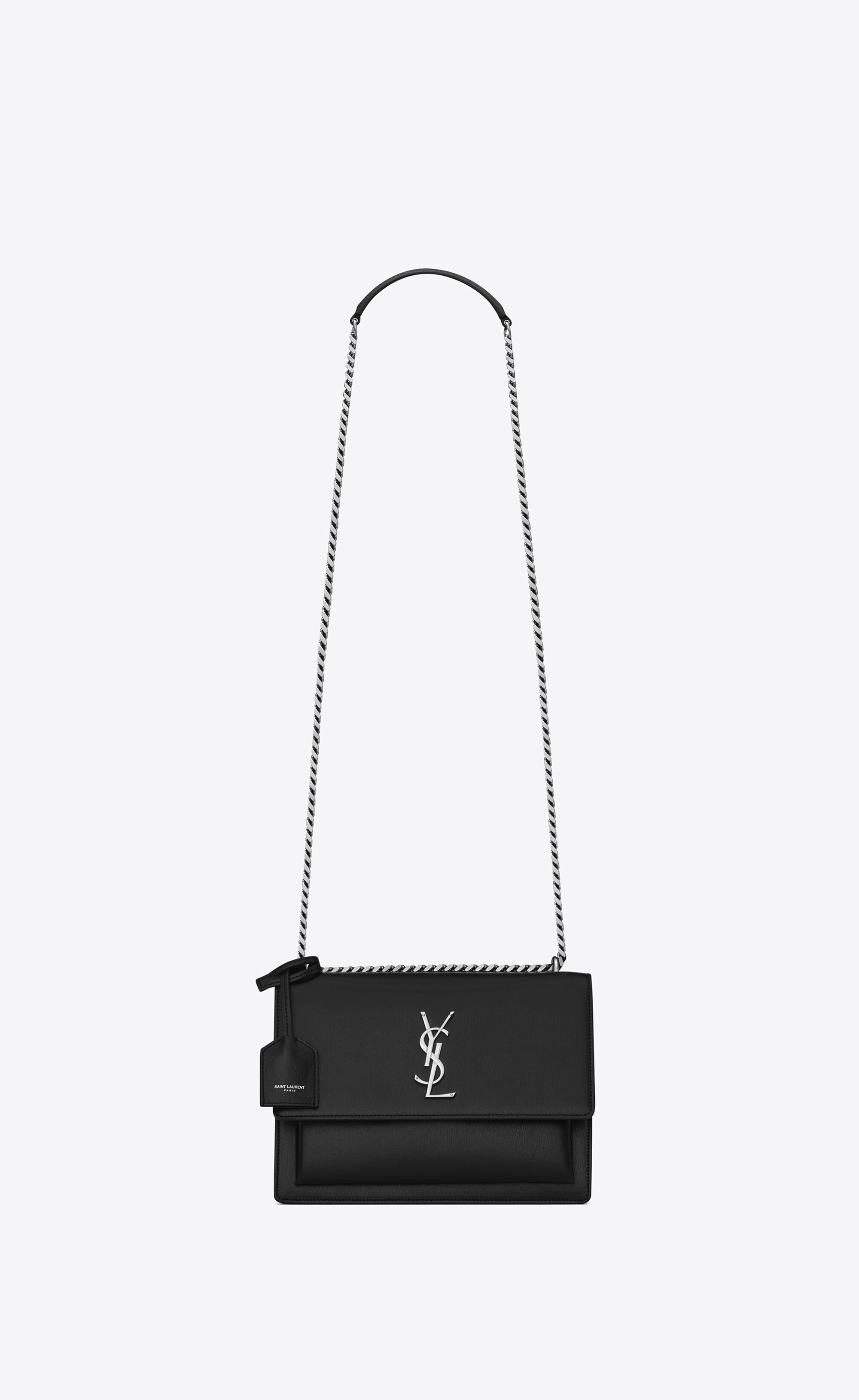 Yves Saint Laurent, Bags, Black Ysl Purse With Silver Chain