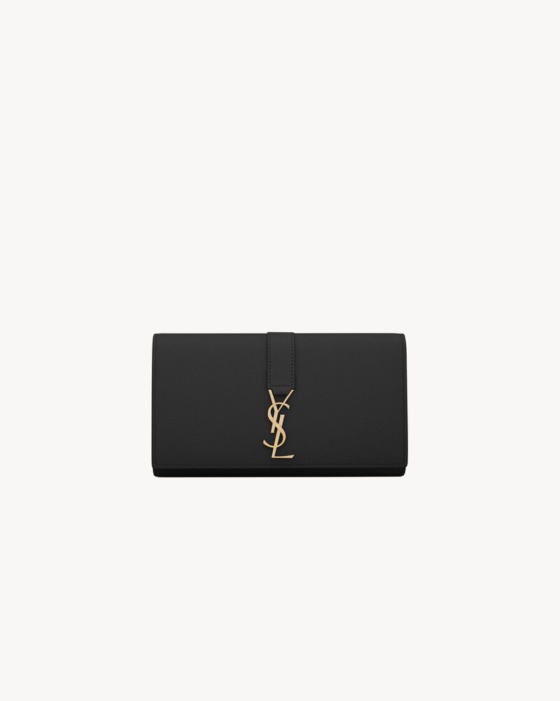 YSL LINE large flap wallet in grained leather