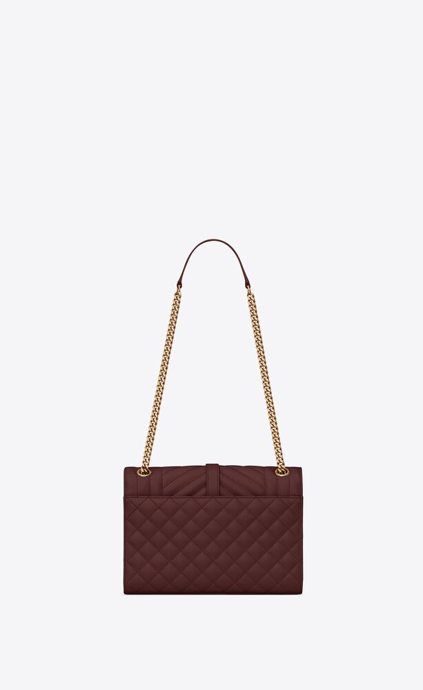 Ysl envelope medium bag in grain de poudre 2025 embossed leather