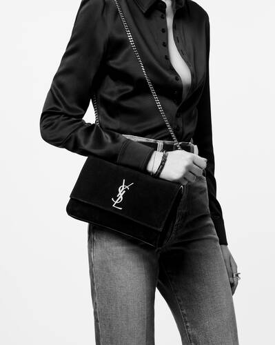 Saint Laurent Kate Monogram Small Leather Chain Shoulder Bag Black