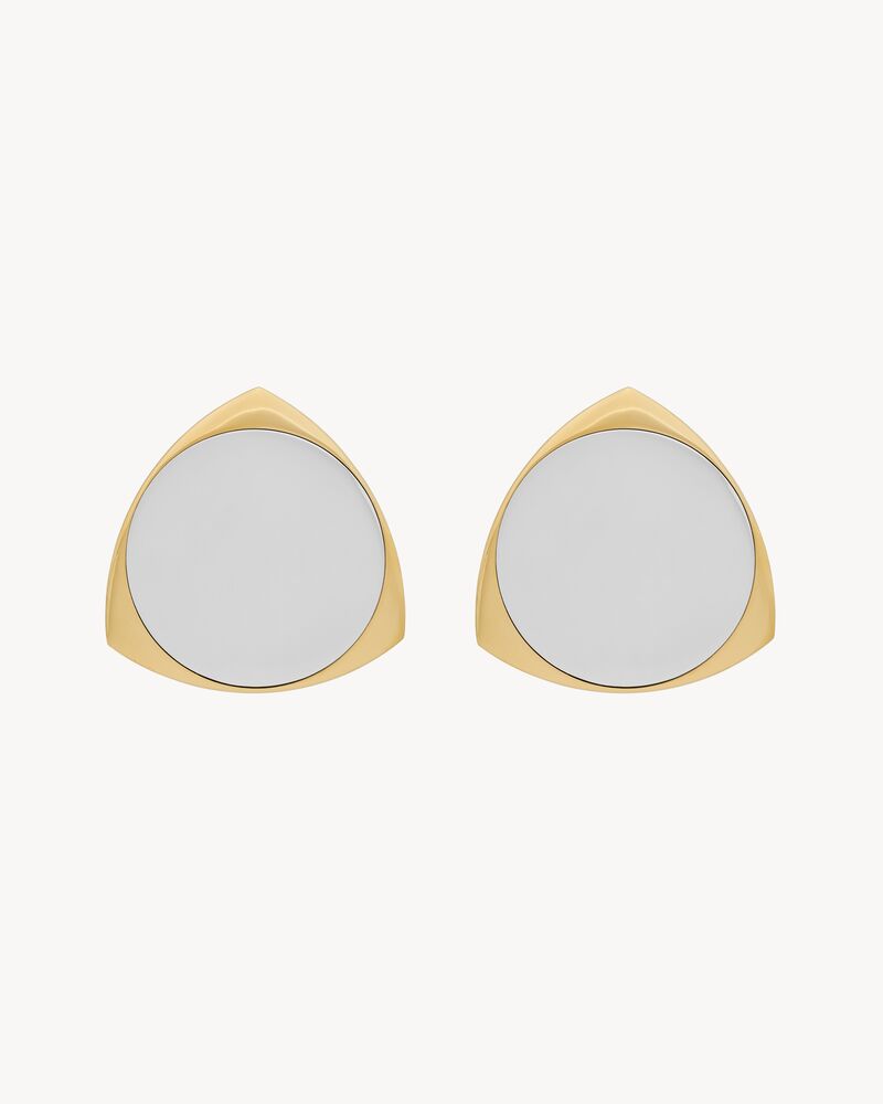 shield earrings in metal