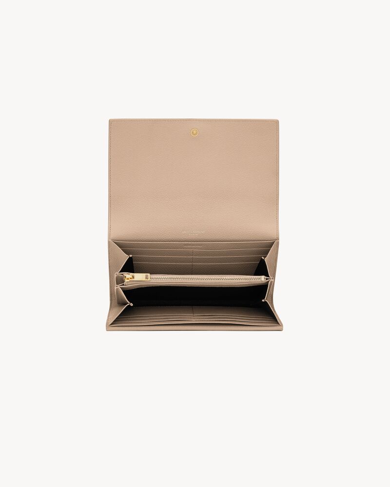 CASSANDRE Line large flap wallet in grained leather, Saint Laurent