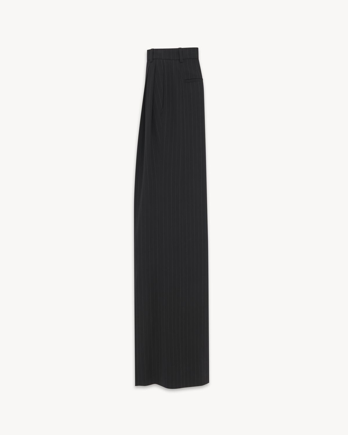 Wide-Leg Pants in Striped Wool