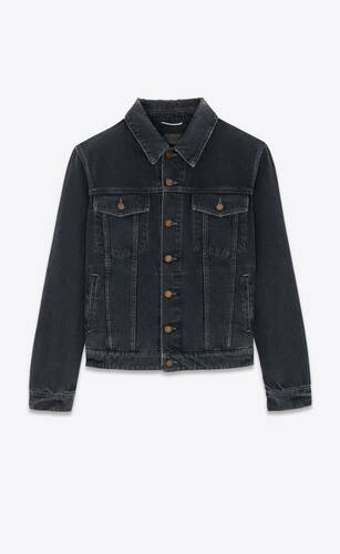 classic jacket in dark blue black denim