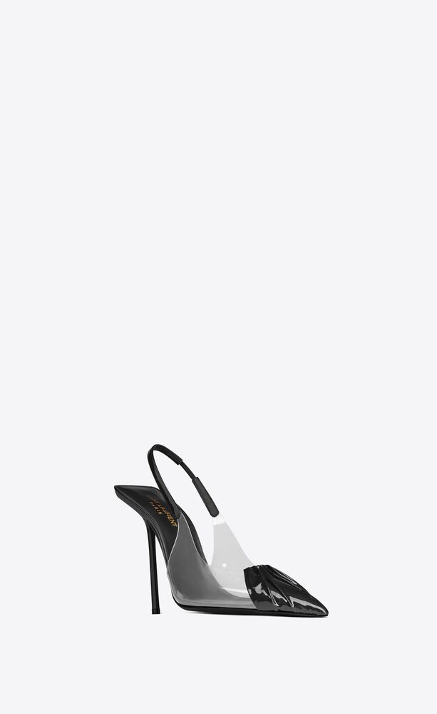 Chica slingback pumps in tpu and patent leather | Saint Laurent | YSL.com