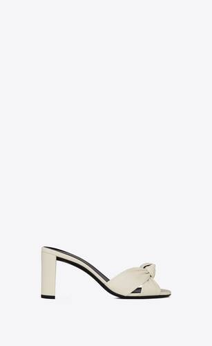 bianca heeled mules in smooth leather