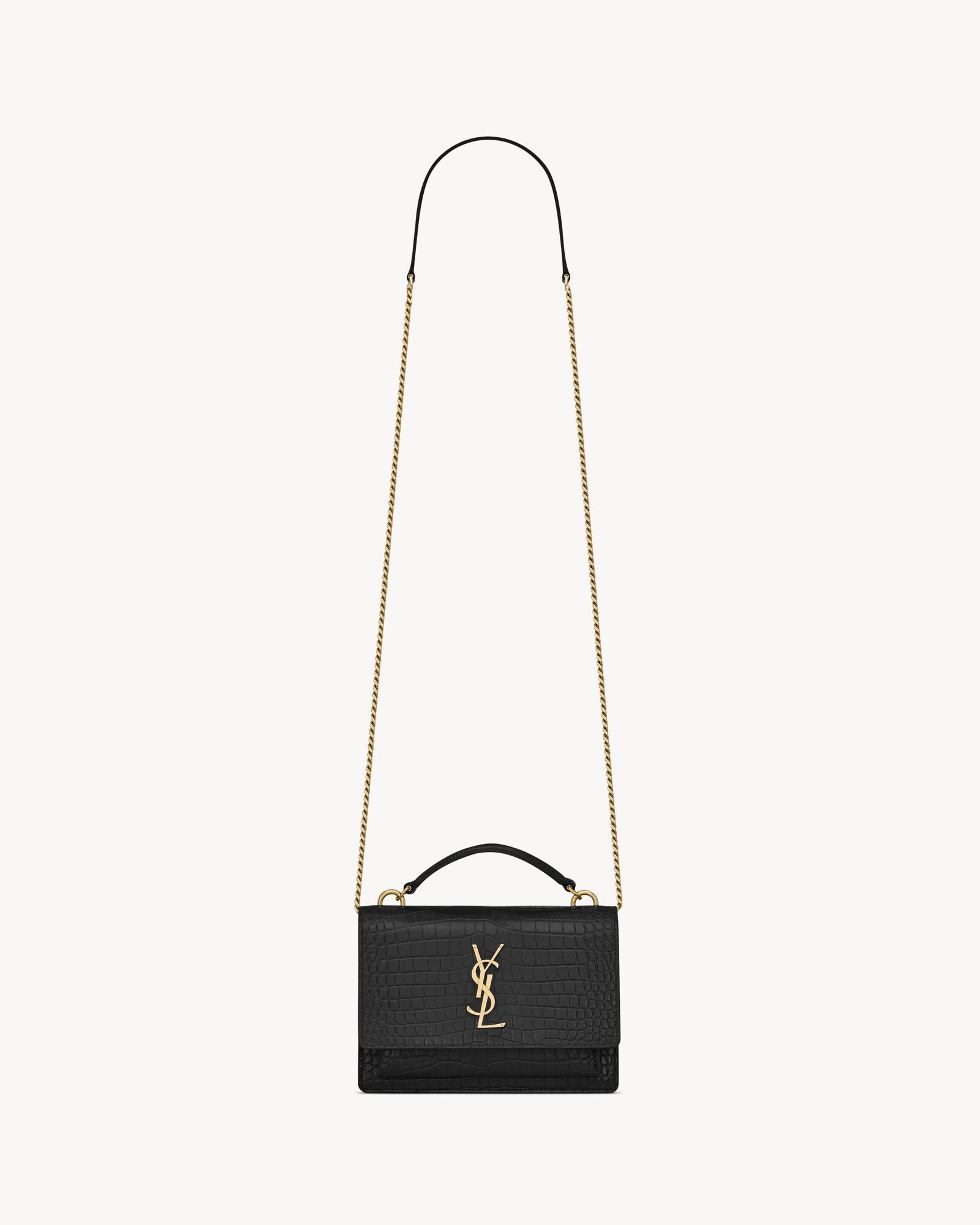 Ysl black chain wallet sale