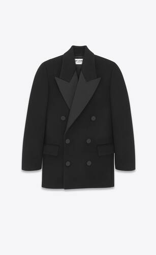 smoking-peacoat aus wolle in oversize-passform