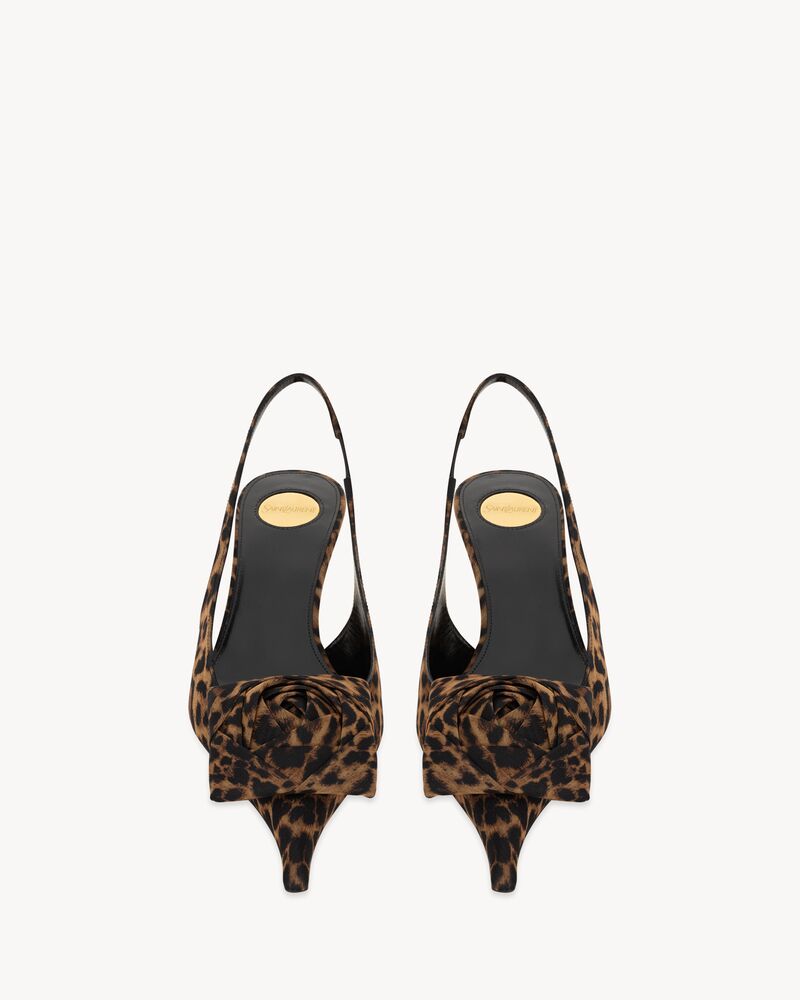 DAKOTA slingback pumps in leopard silk muslin
