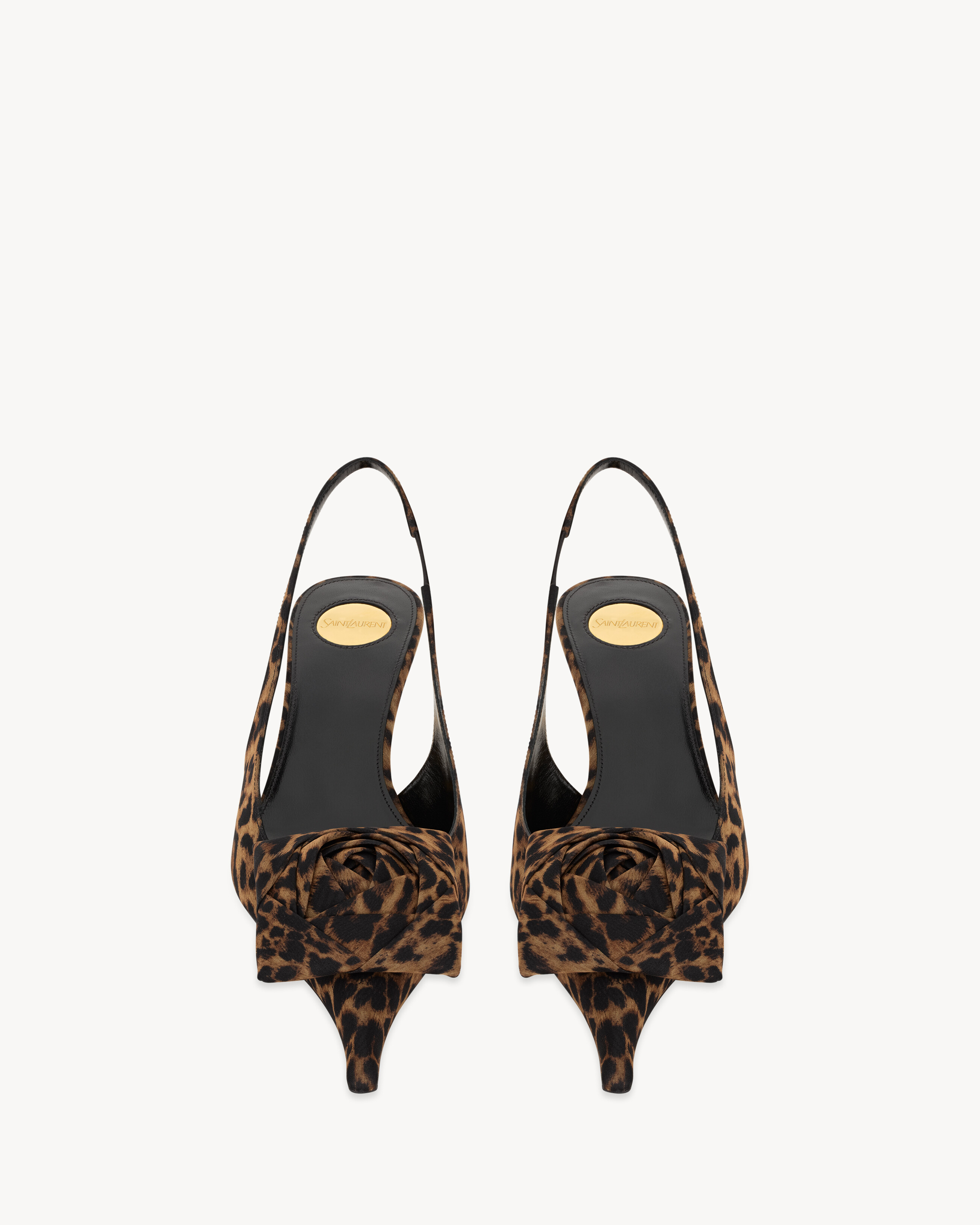 DAKOTA slingback pumps in leopard silk muslin