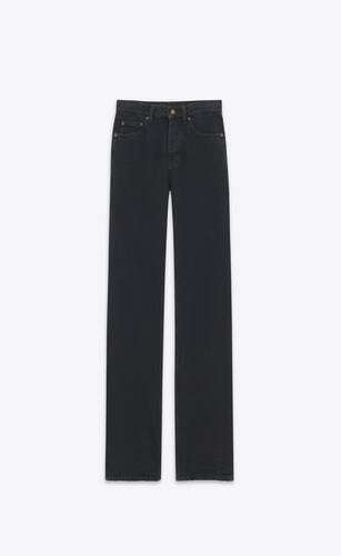 long straight jeans in carbon black denim