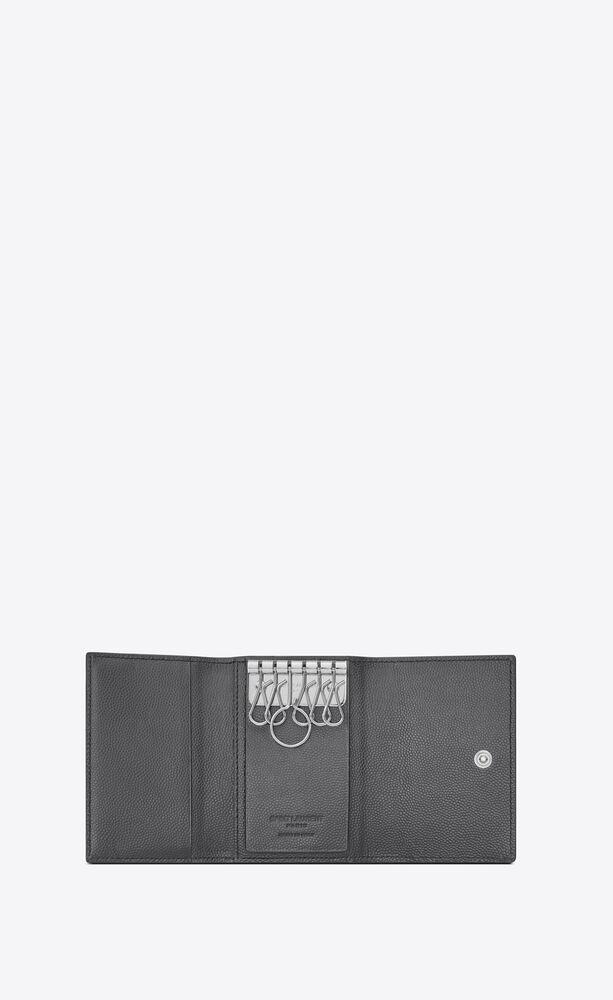 Saint Laurent keycase in grain de poudre-embossed leather, Saint Laurent
