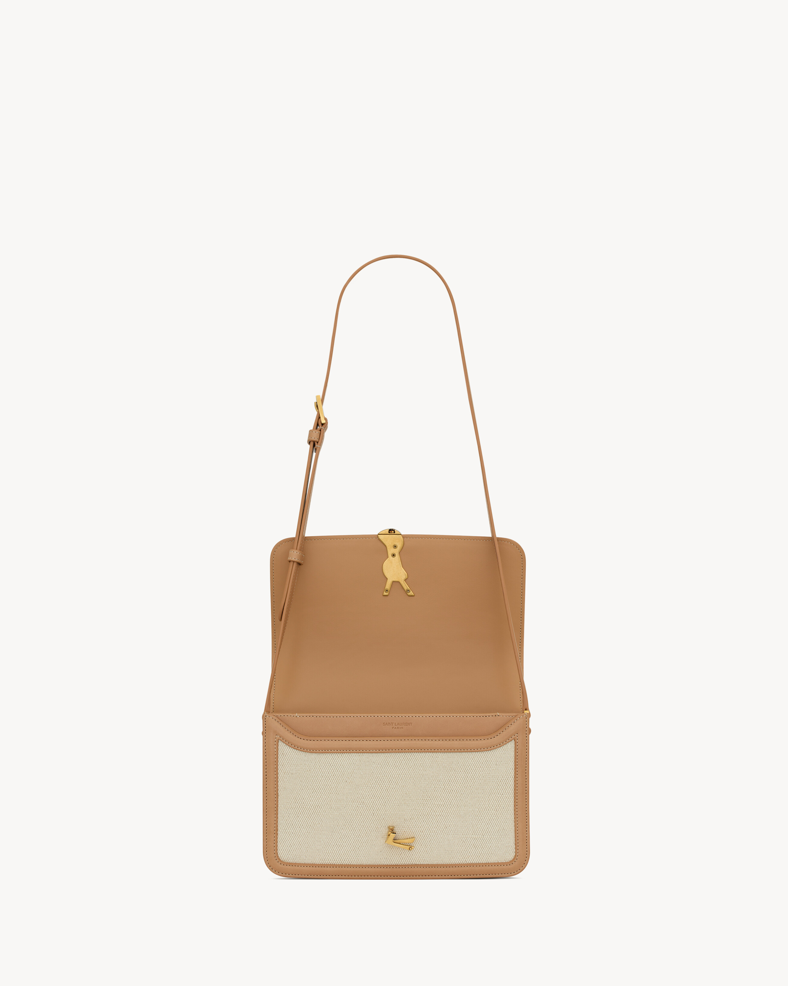 Solferino medium in canvas and vegetable-tanned leather