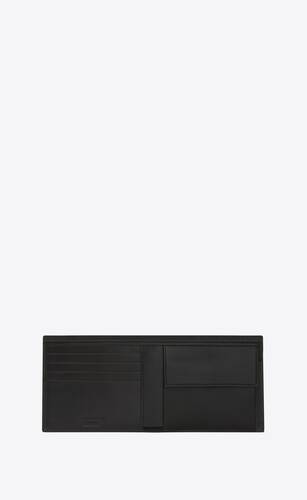 saint laurent paris east/west wallet with coin purse in crocodile-embossed leather