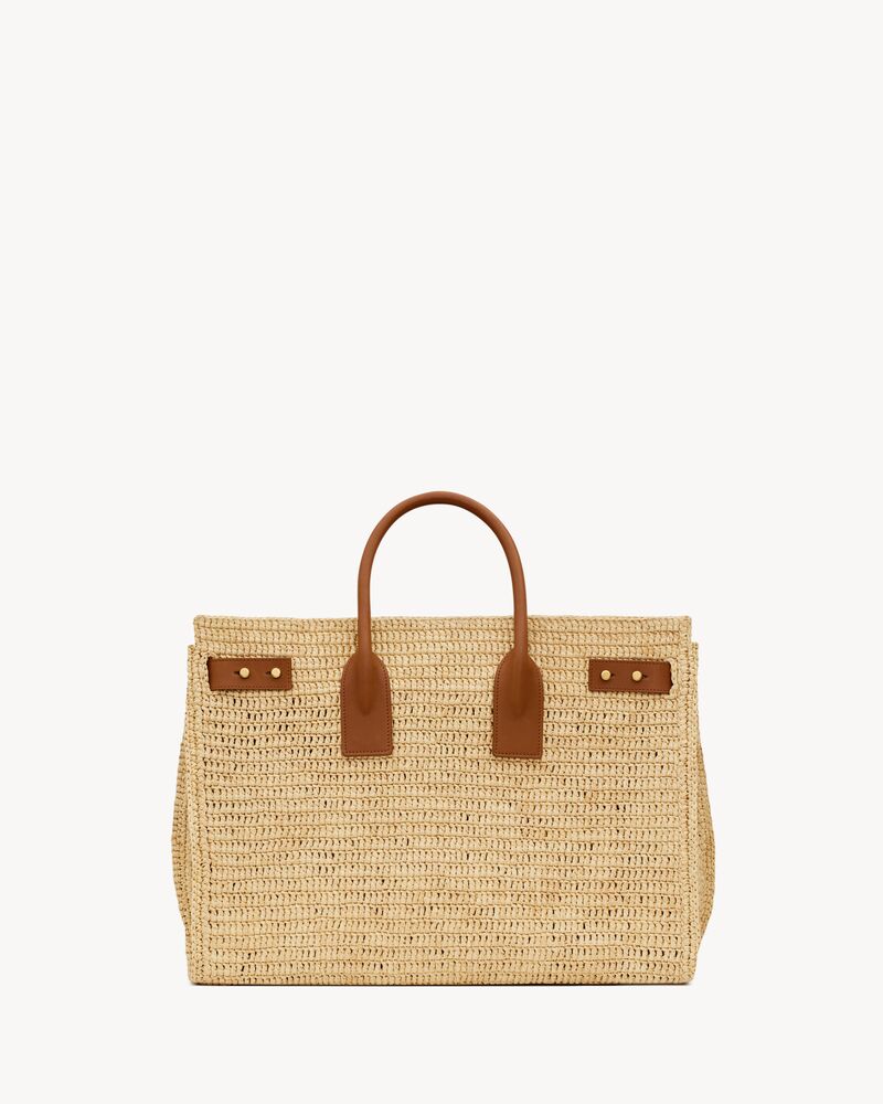 SAC DE JOUR supple in raffia and leather - MEDIUM