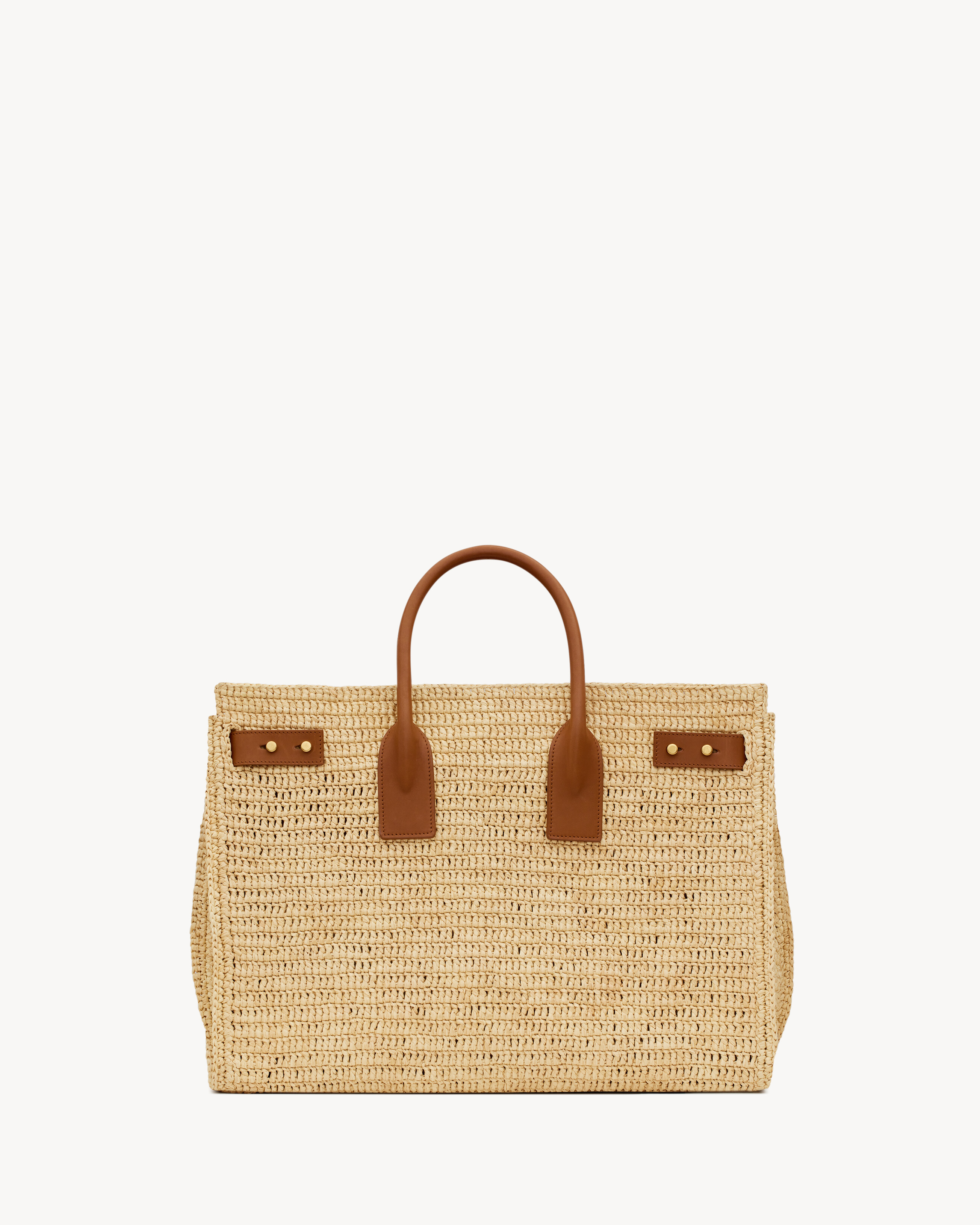 SAC DE JOUR supple in raffia and leather - MEDIUM