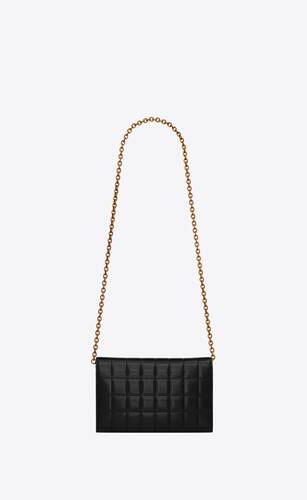 Yves Saint Laurent Le Maillon Smooth Leather Shoulder Bag Black