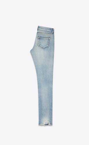 skinny-fit jeans in 80's vintage blue stretch denim