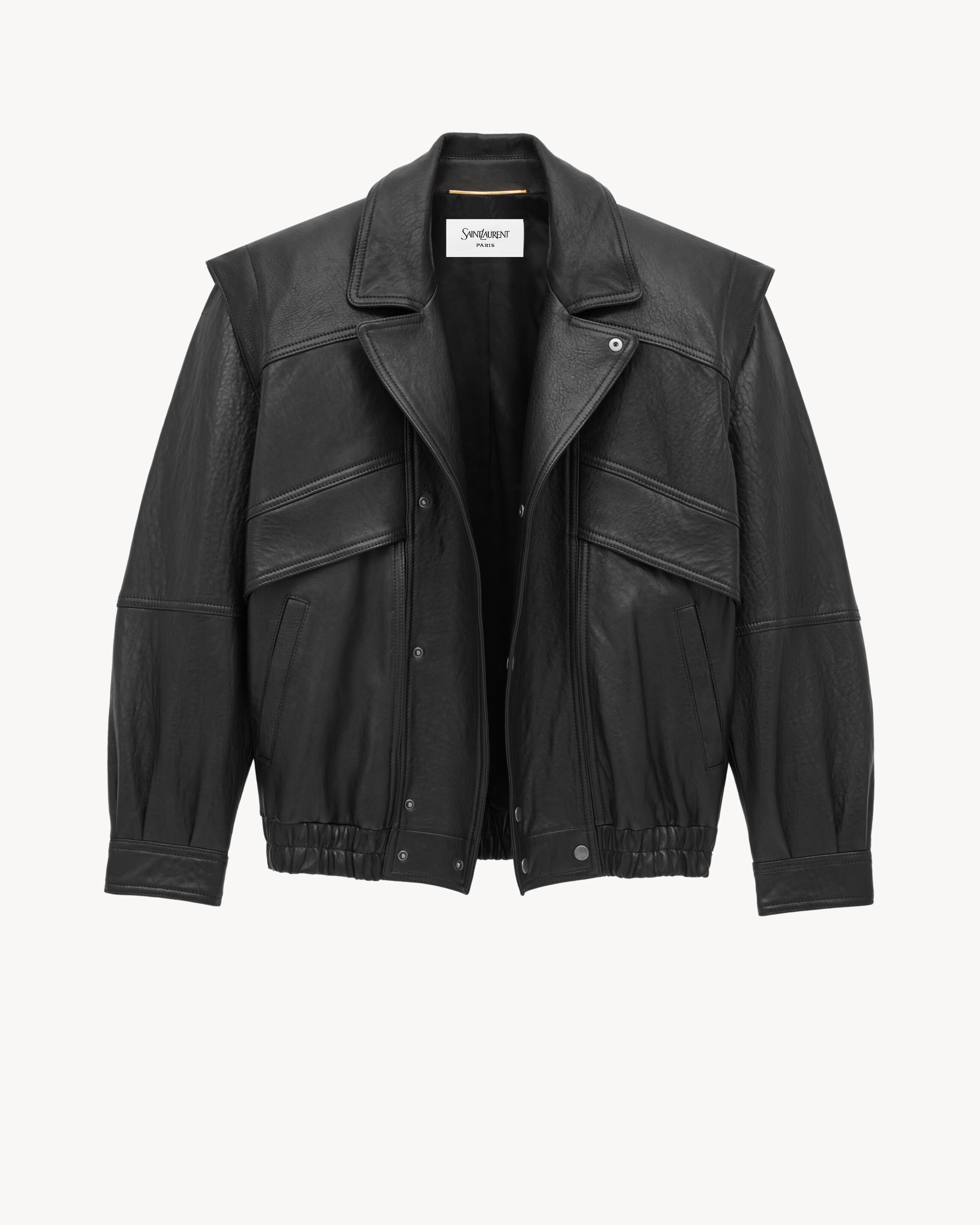 bomber jacket in bubbled lambskin