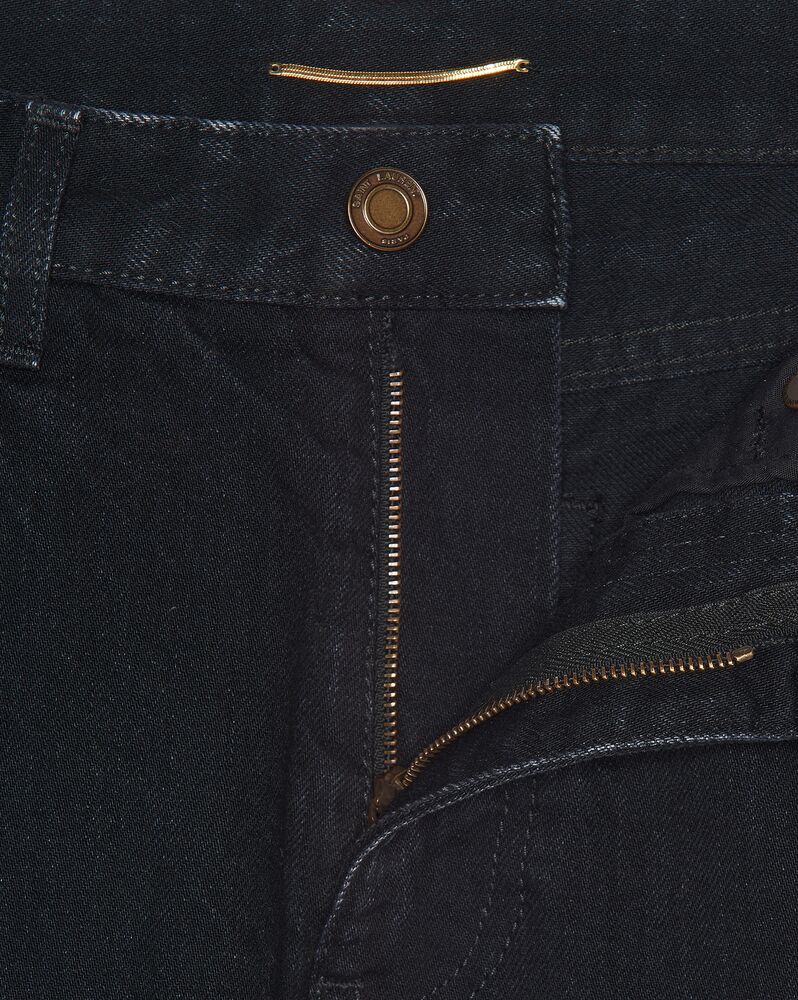 90's highwaist jeans in black stonewash denim | Saint Laurent | YSL.com