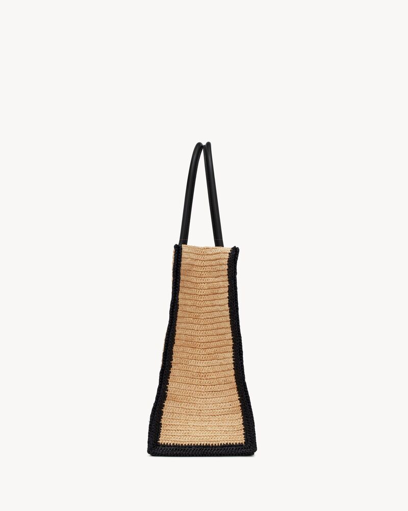 Rive Gauche SMALL tote in raffia and leather