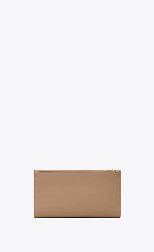 uptown large flap wallet in grain de poudre embossed leather