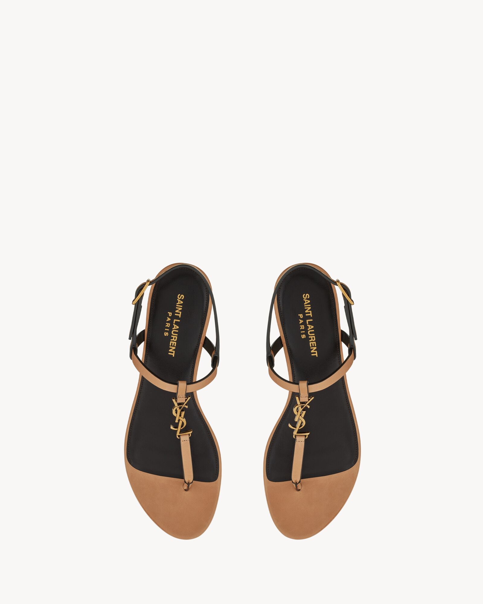 Cassandra sandals in vegetable tanned leather Saint Laurent YSL AU