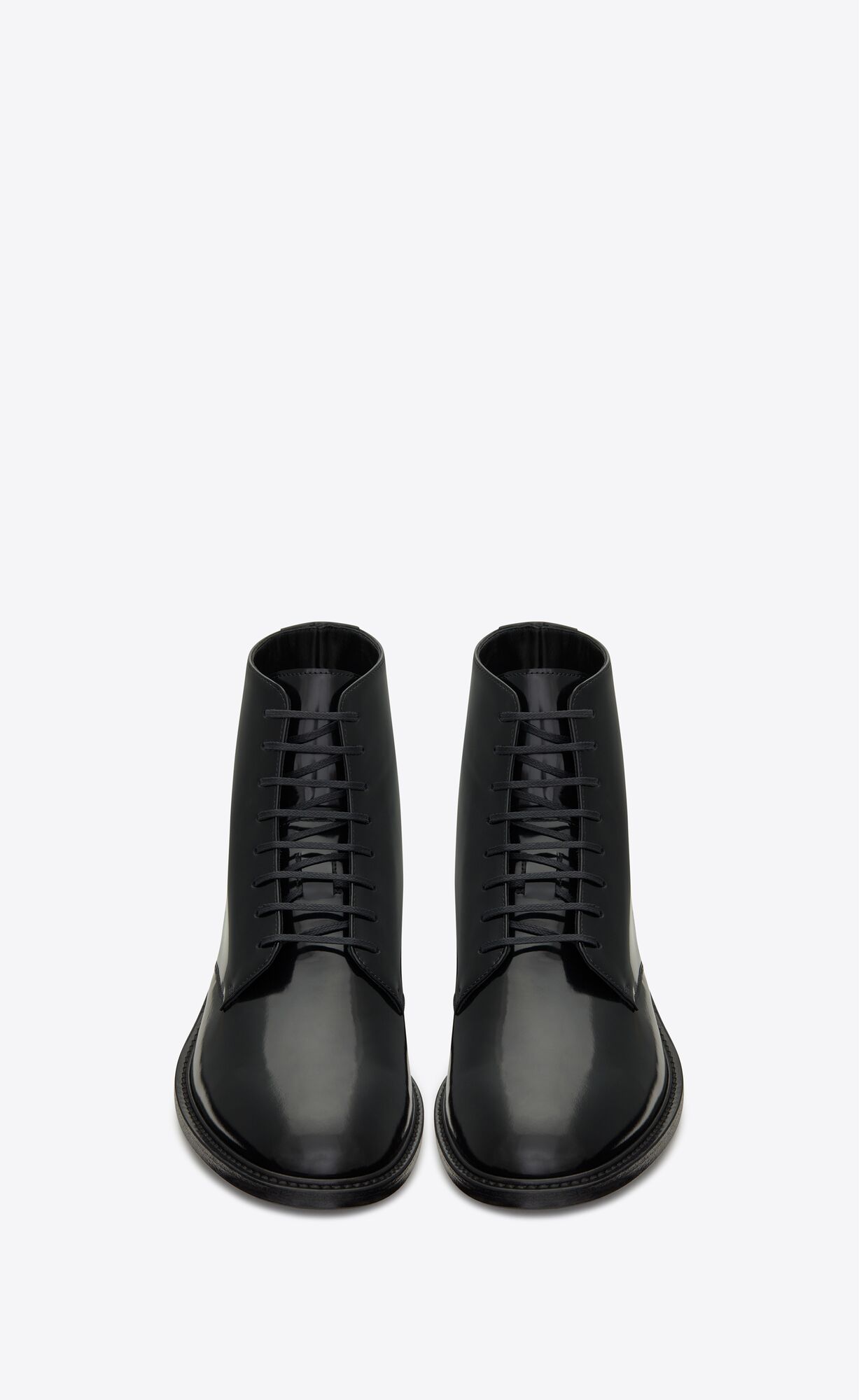 ARMY laced boots in shiny leather Saint Laurent