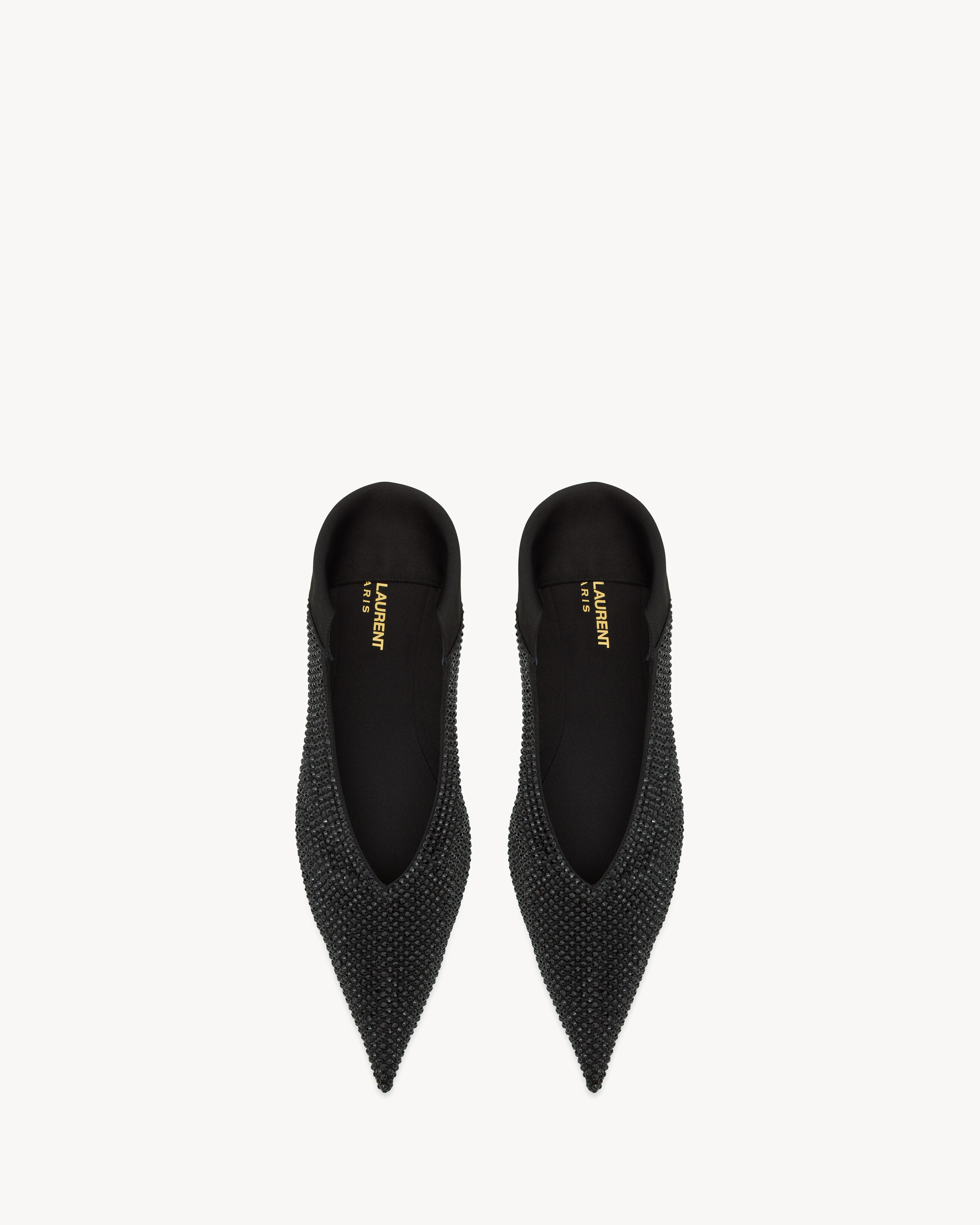 NOUR slippers in satin crepe and rhinestones