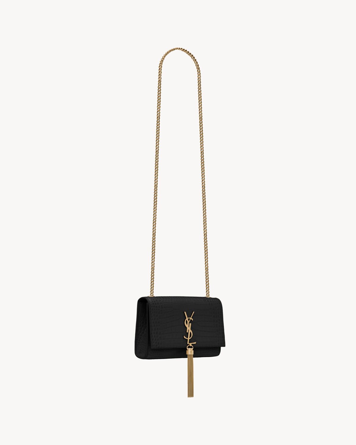 KATE TASSEL SMALL EN CUIR EMBOSSÉ CROCODILE