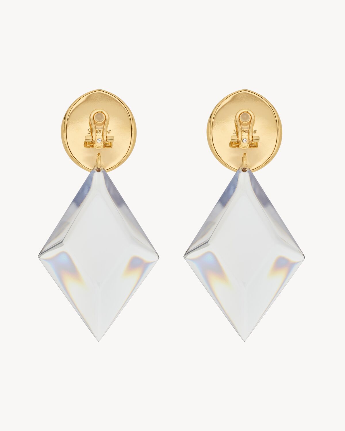 pyramid earrings in resin and metal