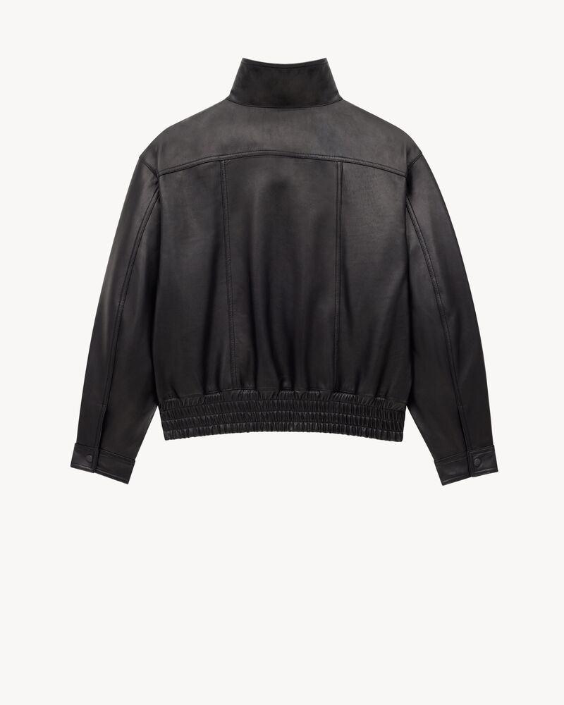 bomber jacket in plunged lambskin