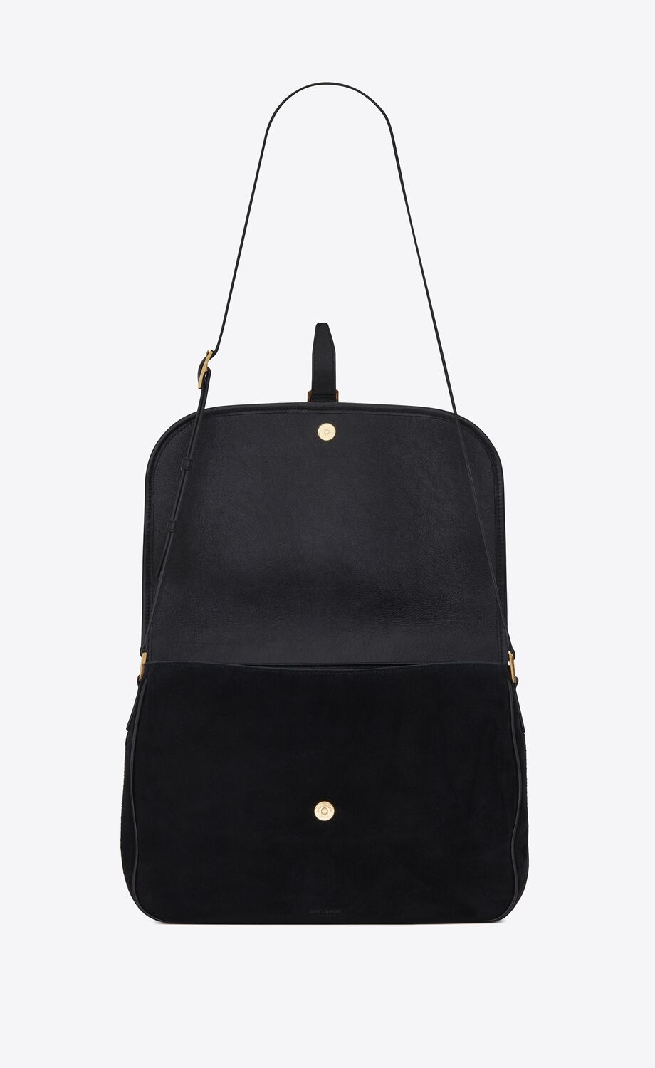 sorbonne flap bag in suede and vintage leather