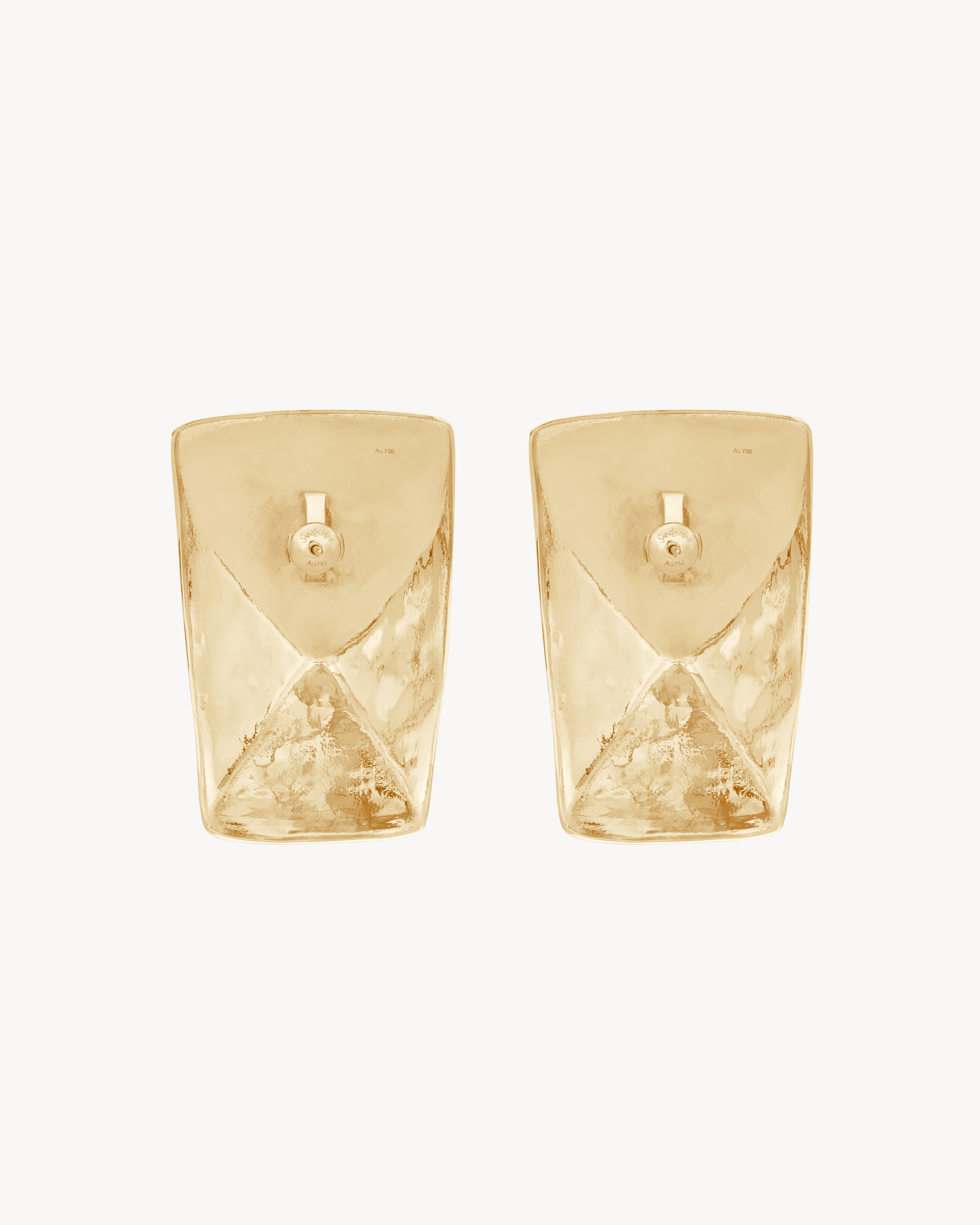 Boucles d'oreilles trapèze en or jaune 18 carats
