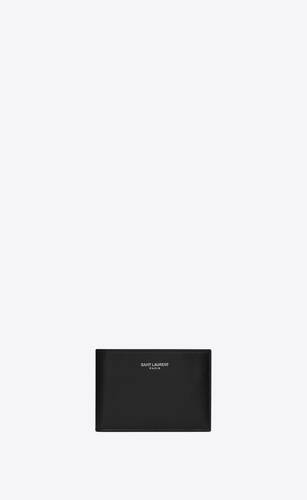 saint laurent paris compact card case in smooth leather