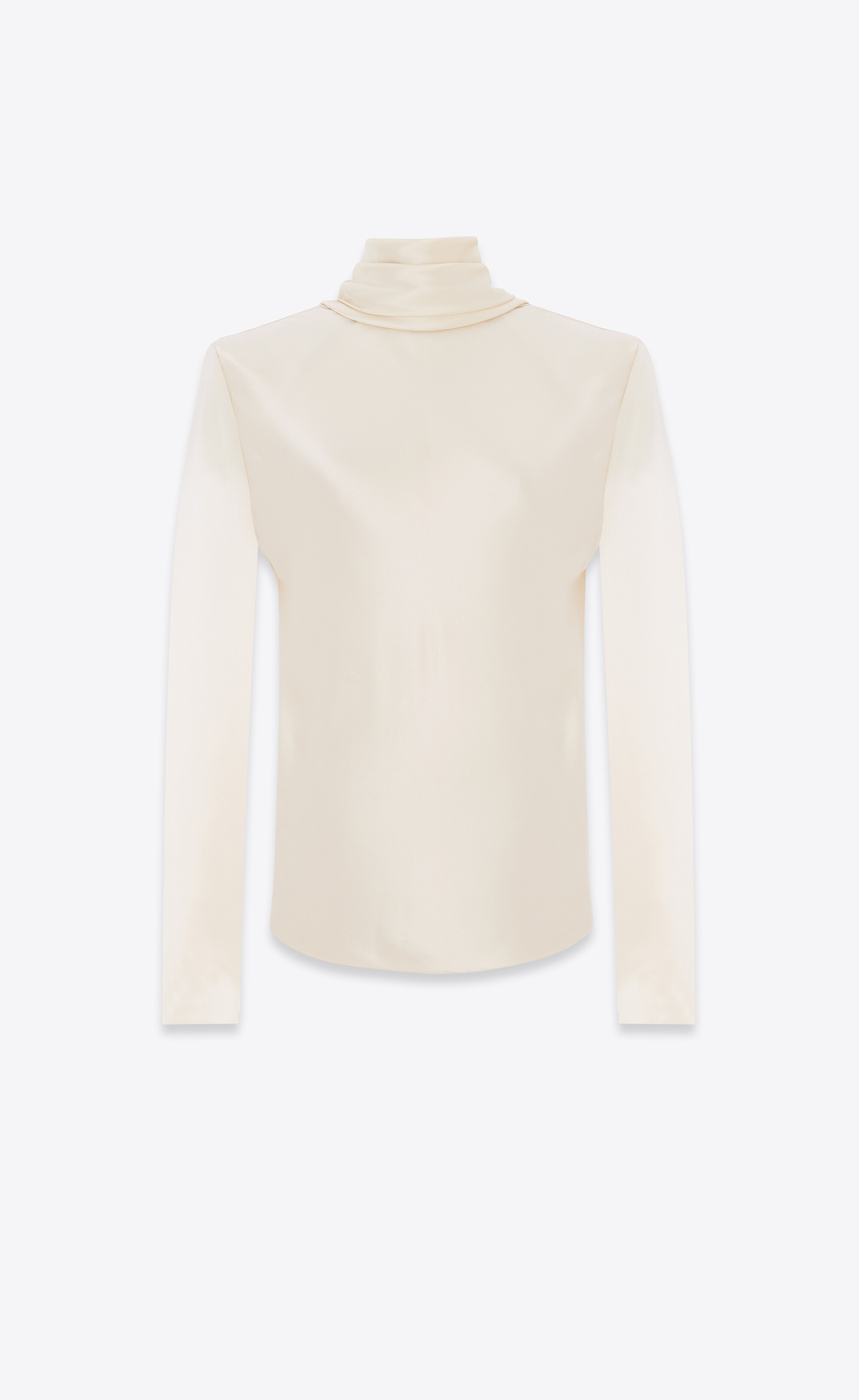 Cowl-back blouse in silk satin crepe, Saint Laurent