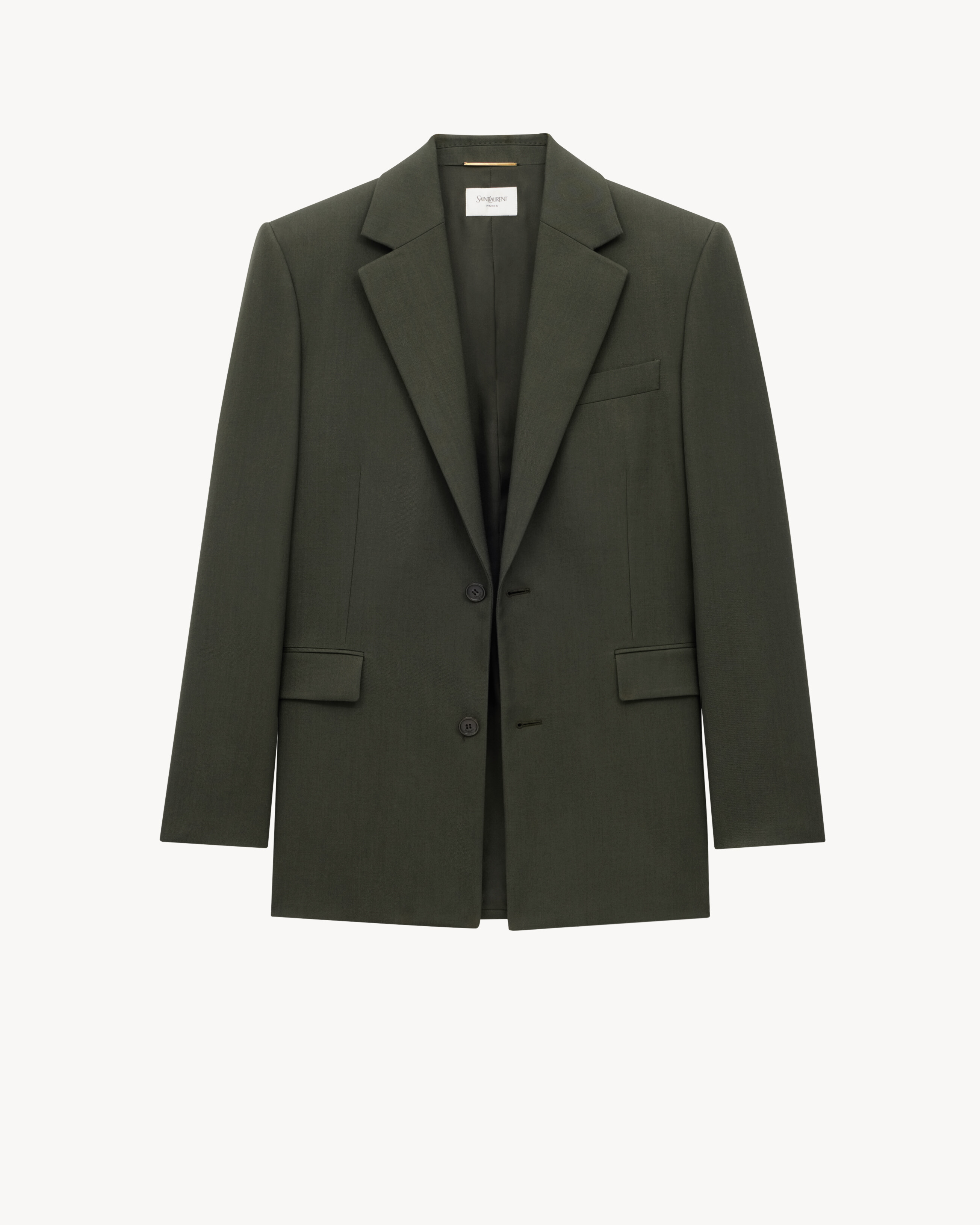 blazer em gabardine de lã