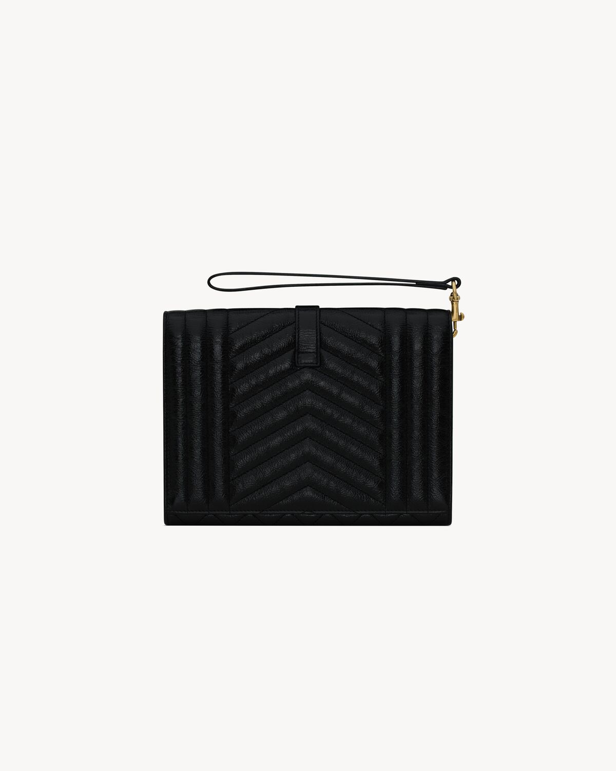 ENVELOPE flap pouch in MIX MATELASSÉ shiny grained leather