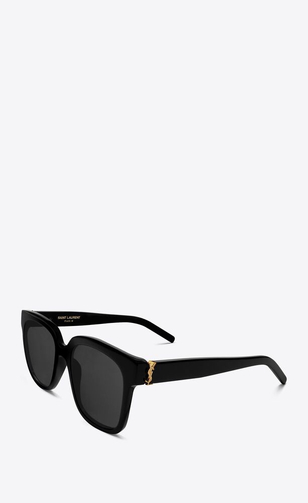 Yves Saint Laurent SL M40 Women's Square Sunglasses, Black/Grey