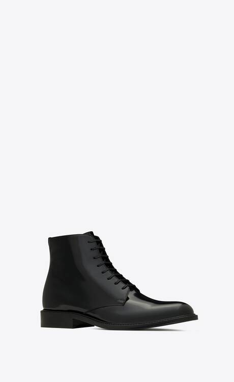 ARMY laced boots in shiny leather | Saint Laurent | YSL.com