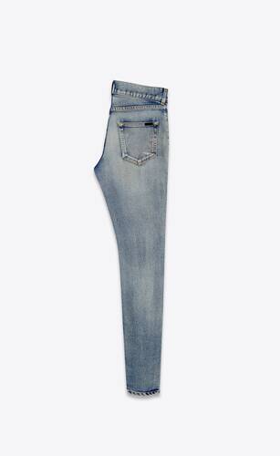 eng anliegende jeans aus denim in santa monica blue